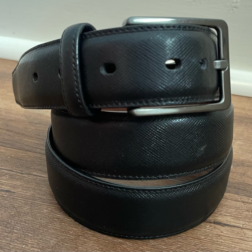 Penguin black genuine leather casual dress belt men’s size 33